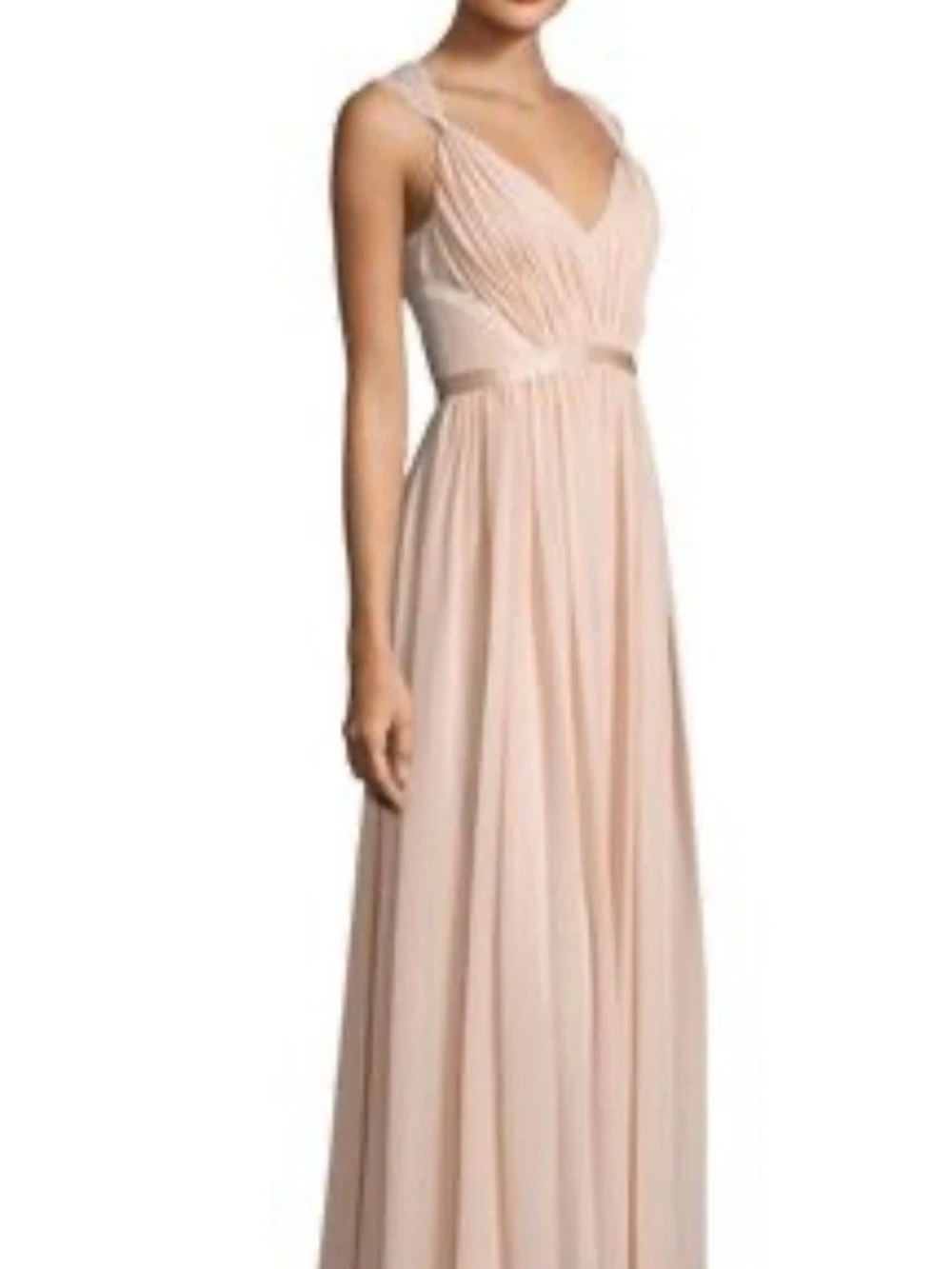 NWT Vera Wang Blush Wedding Guest V-Neck Chiffon Dress in Blush 2 XS S - Picture 3 of 5